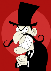 cartoon caricature of a villain