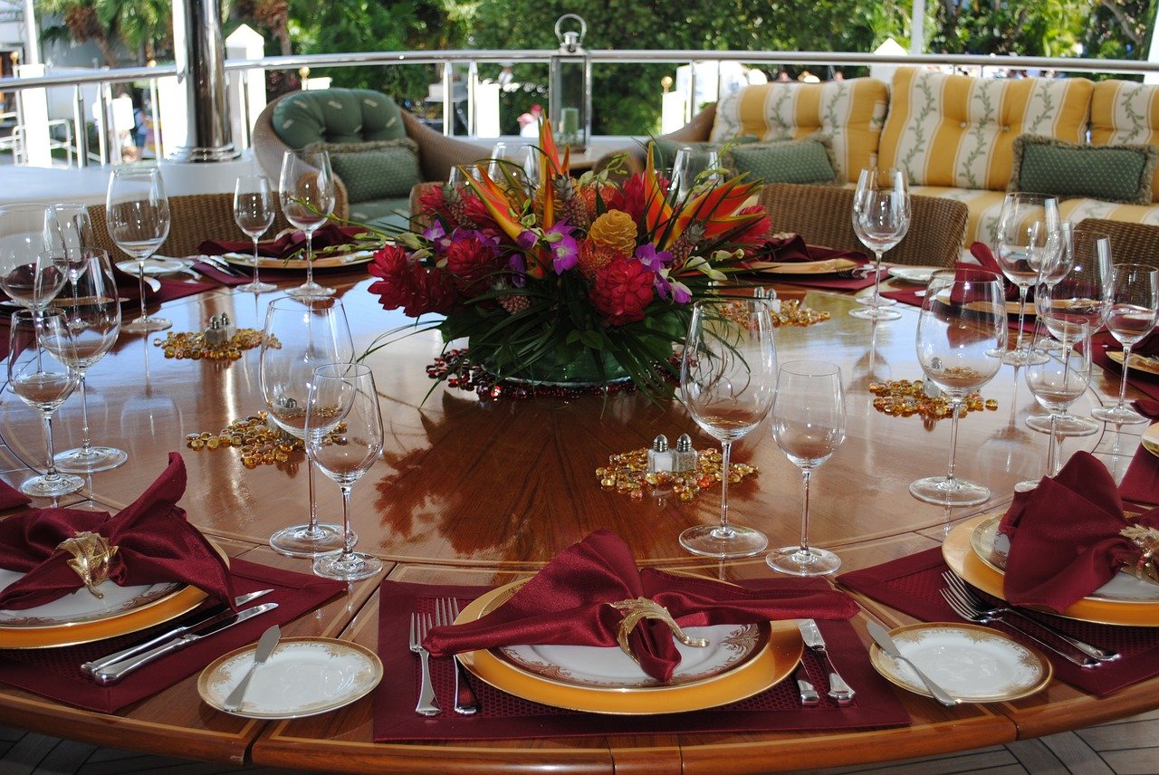 A table with fancy place settings