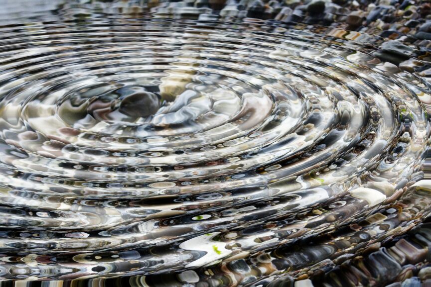 Ripple spreading throughout a pond
