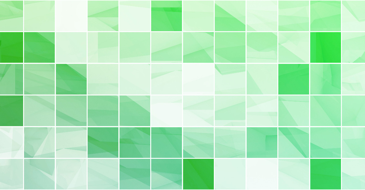 grid of squares in hues of green and white