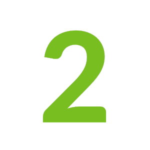 Light green "2" in large font.